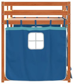 Beliche com cortinas 75x190 cm madeira de pinho maciça azul
