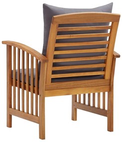 Cadeiras de jardim c/ almofadões 2 pcs madeira acácia