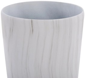 Conjunto de 2 vasos para plantas com efeito de mármore branca 23 x 23 x 42 cm LIMENARI Beliani