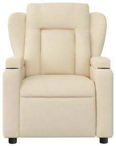 Poltrona de massagens reclinável tecido cor creme