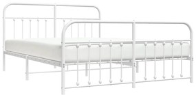 Estrutura de cama com cabeceira e pés 183x213 cm metal branco