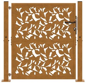 Portão de jardim 105x105 cm design de folha de aço resistente