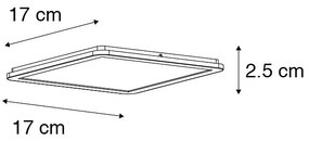 Teto branco 17 cm com LED 3 níveis regulável IP44 - Steve Moderno