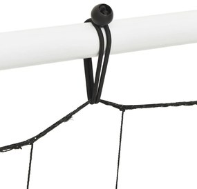 Baliza de futebol com rede 184x61x123 cm aço/PE branco/preto