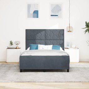 Cama de Veludo Cinza Escuro vidaXL 140x190 cm