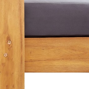 Banco jardim c/ almofadões 140cm madeira acácia maciça cinzento
