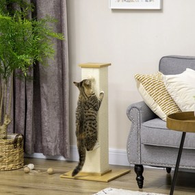 Poste Arranhador para Gatos Arranhador para Gatos de 80cm Árvore Arranhador para Gatos com Poste de Sisal e Bola Suspensa para Interior 38x38x80cm