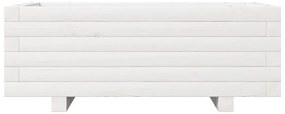 Vaso/floreira de jardim 70x40x26,5 cm pinho maciço branco