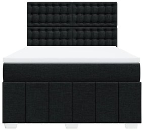 Cama com molas/colchão 140x200 cm tecido preto
