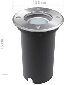 Iluminação LED p/ piso exterior, 3 pcs, redondo