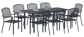 Conjunto de Jantar vidaXL de 9 Peças em Aço Antracite