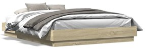 Estrutura de cama com luzes LED 120x200 cm carvalho sonoma