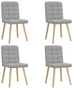 Cadeiras de jantar 4 pcs tecido cinza nuvem