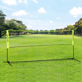 Rede de Badminton Portátil, 420 x 103 x 155 cm, Altura Ajustável, Preto