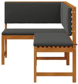 Banco de Canto de Jardim vidaXL com Almofadas 140x100x91 cm Madeira Só