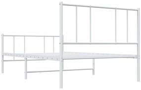 Estrutura de cama com cabeceira e pés 80x200 cm metal branco