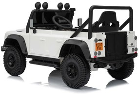 Jipe elétrico para crianças Land Rover Defender 110 SVX 12V, 4X4, luzes LED, bateria de lítio, licença ORIGINAL Branco