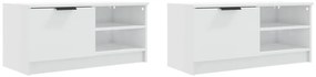 Móveis TV 2pcs 80x35x36,5cm derivados madeira branco brilhante