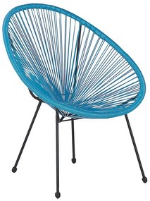 Cadeira de jardim em rattan azul ACAPULCO II Beliani