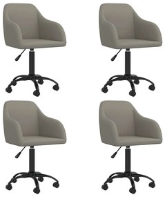 vidaXL Cadeiras de jantar giratórias 4 pcs veludo cinzento-claro