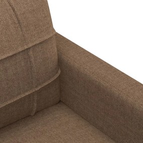 3 pcs conjunto de sofás com almofadões tecido castanho