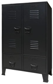 Roupeiro estilo industrial em metal 67x35x107 cm preto
