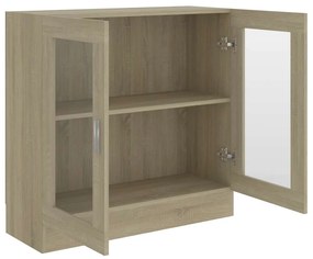 Armário vitrine derivados de madeira carvalho sonoma