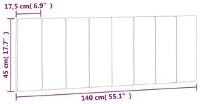 Almofadão de cabeceira 140 cm veludo cinzento-escuro