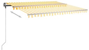 Toldo retrátil manual independente 400x300 cm amarelo e branco