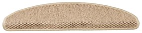 Tapetes escada adesivos aspeto sisal 15pcs 65x21x4cm cor areia