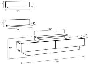 Móvel de TV Lusi – Branco e Nogueira – 180x31x40 cm