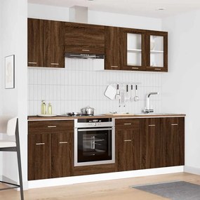 vidaXL Conjunto de armários de cozinha Lyon 8 pcs Carvalho castanho