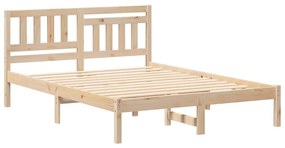 Estrutura da Cama com cabeceira Castanho 140 x 190 cm