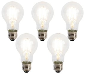 Conjunto de 5 lâmpadas LED filamento E27 A60 sensor crepuscular 4W 470lm 2700K
