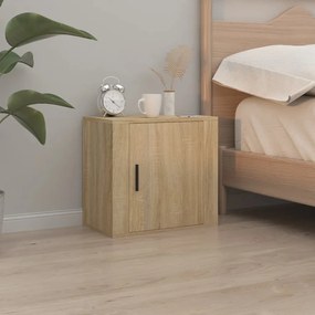 vidaXL Mesa de cabeceira de parede 50x30x47 cm carvalho sonoma