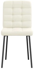 Cadeiras de jantar 2 pcs veludo cor creme