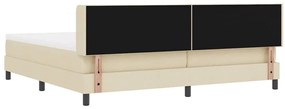 Cama Box com colchão em creme 200x200 cm de tecido