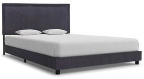 vidaXL Estrutura de cama 140x200 cm tecido cinzento-escuro
