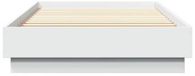 Estrutura de cama com luzes LED 90x200 cm branco