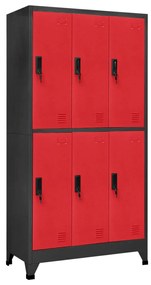 339801 vidaXL Cacifo aço 90x45x180 cm antracite e vermelho