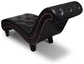 Chaise longue couro artificial castanho