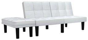 Sofá de 2 lugares couro artificial branco
