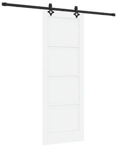 Porta Deslizante com Conjunto de Ferragens "ORKDAL" Branca Madeira Sól