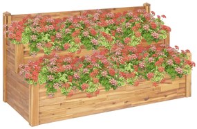 vidaXL Floreira de jardim c/2 níveis 160x75x84cm madeira acácia maciça