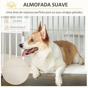 PawHut Gaiola para Cães de Madeira 86x60x70cm Gaiola para Cães com Ban