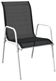 Conjunto de jantar para jardim 7 pcs preto