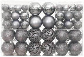 Enfeites de Natal 100 pcs 3 / 4 / 6 cm cinzento