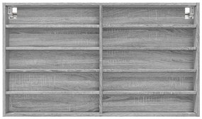 Armário vitrine 100x15x58 cm derivados de madeira cinza sonoma