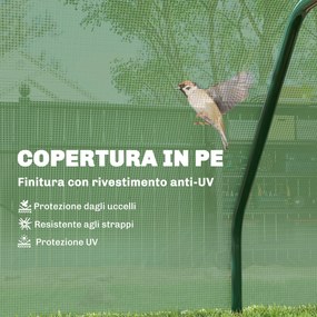 Estufa de Jardim 200x100x80 cm para Cultivo de Plantas Sementes Estufa com Estrutura de Aço e Cobertura de Plástico Verde