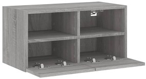 Móvel de parede p/ TV 60x30x30cm derivados madeira cinza sonoma